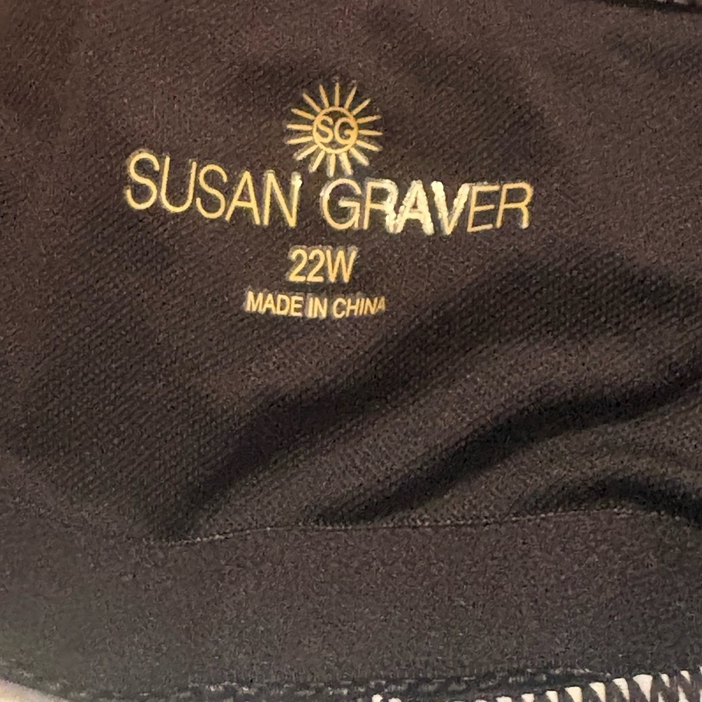 Susan Graver Tankini Top Tiered 22W Black Gray White - Picture 5 of 6